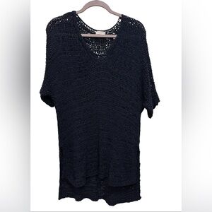 Suzy D. London Navy Sweater / Cover Up Medium